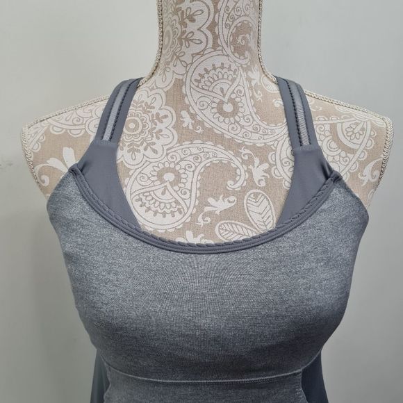 Lululemon Women Cross My Heart Tank Top Heathered Blurred Gray Size 8 - Picture 4 of 16
